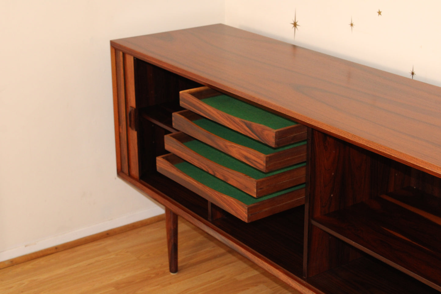 Svend A. Larsen - Danish Rosewood Tambour Door Sideboard