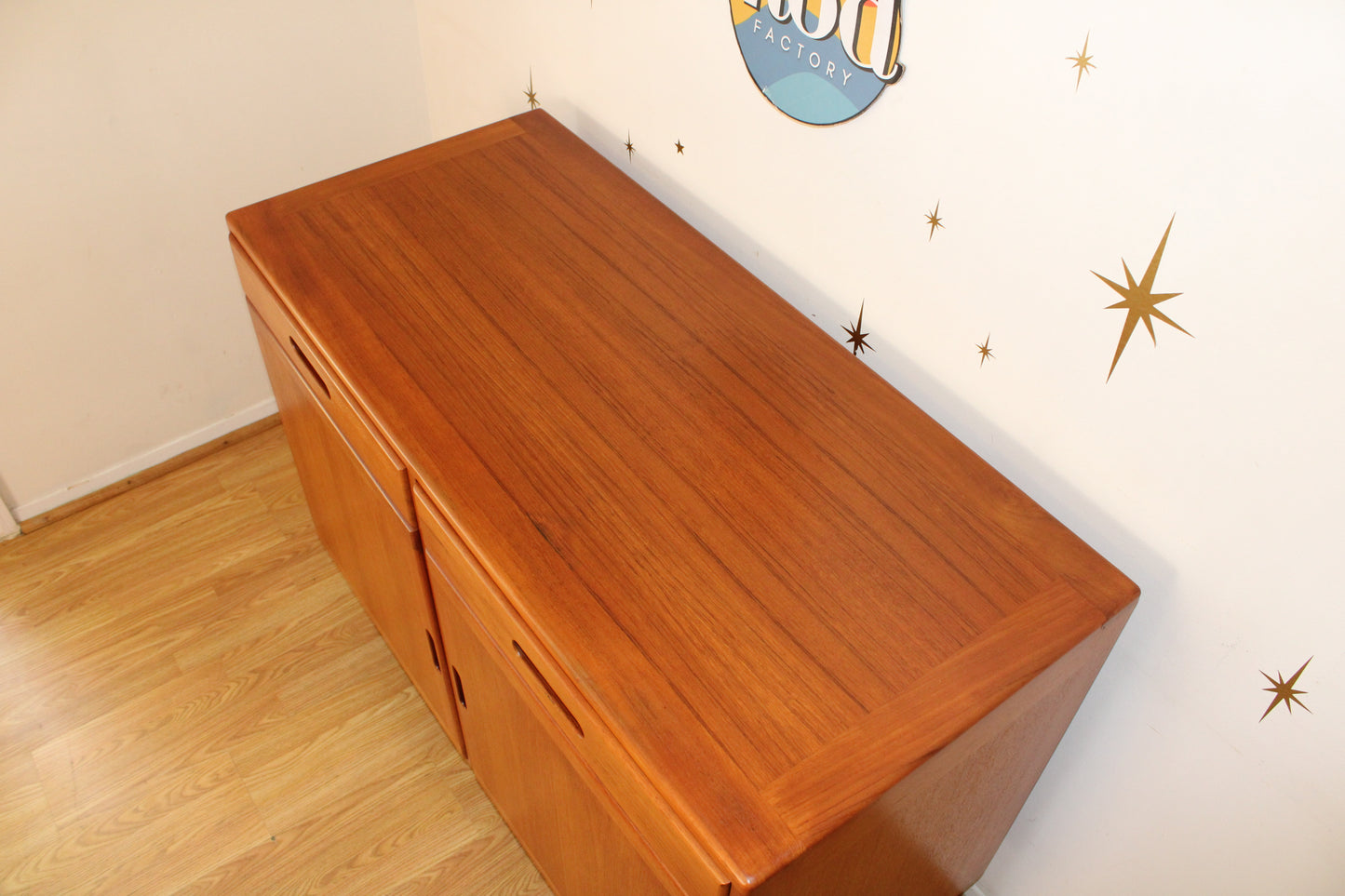 Scandinavian Teak Compact Sideboard
