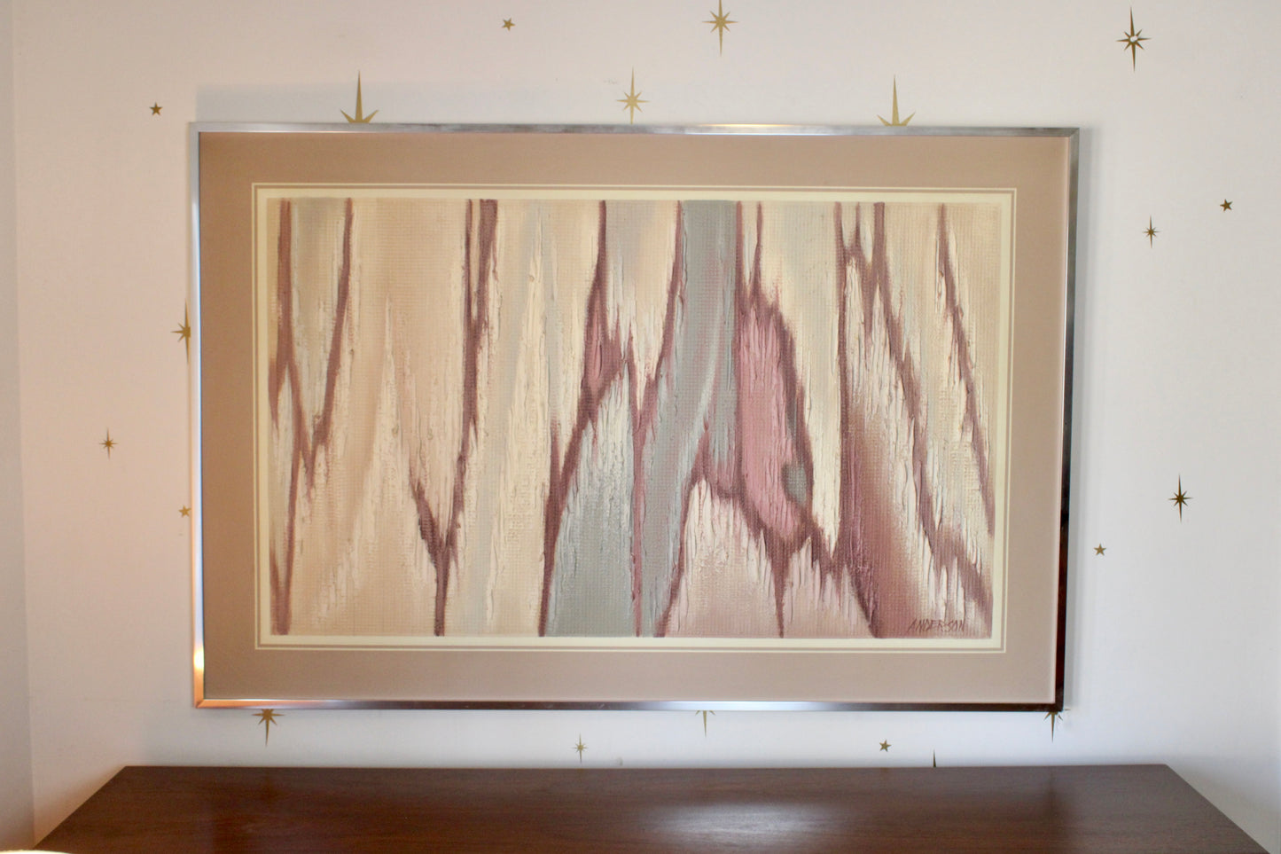 Daniel Anderson - Large Framed Mid-Century Abstract Painting