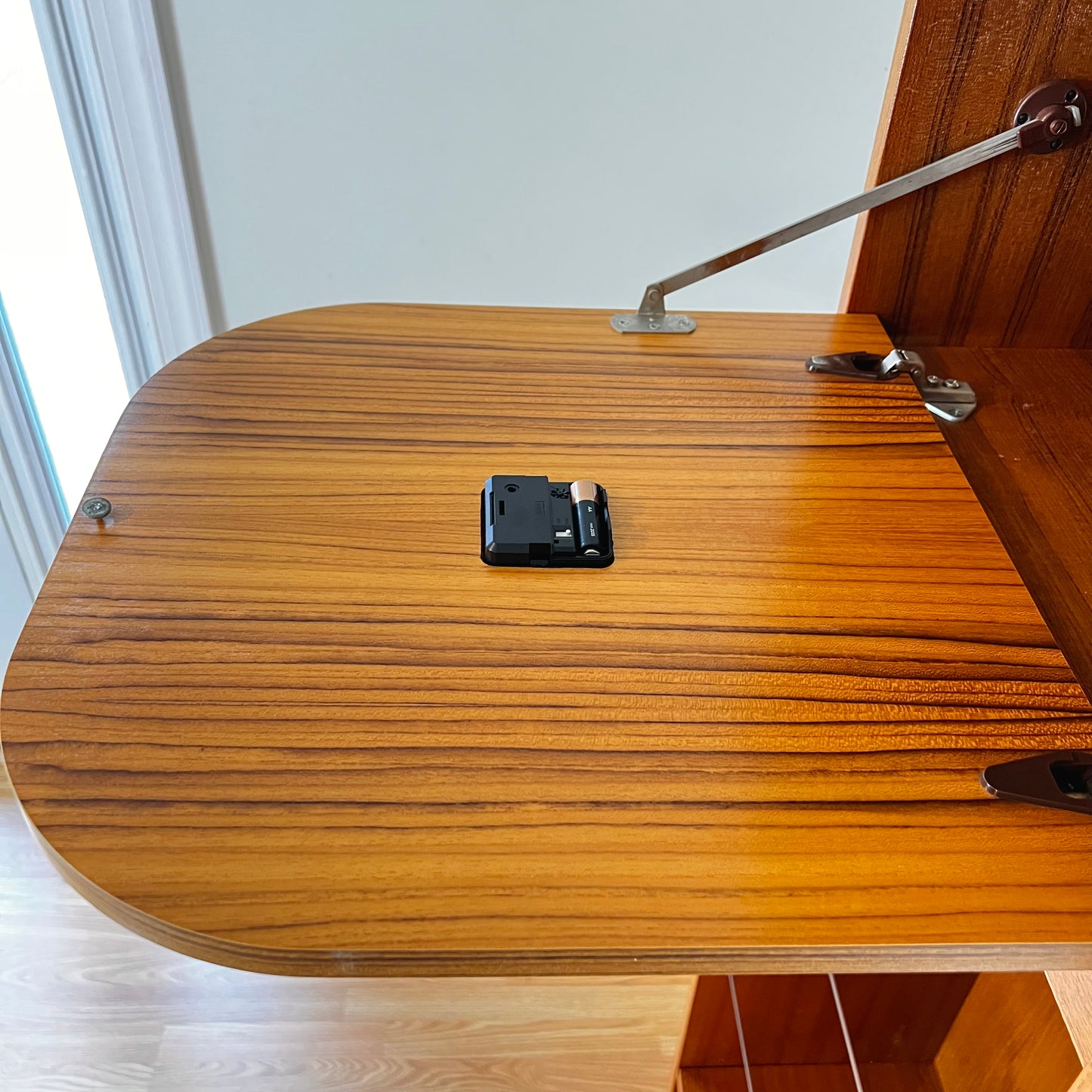 Danish Modern Teak Clock w/ Lighted Display