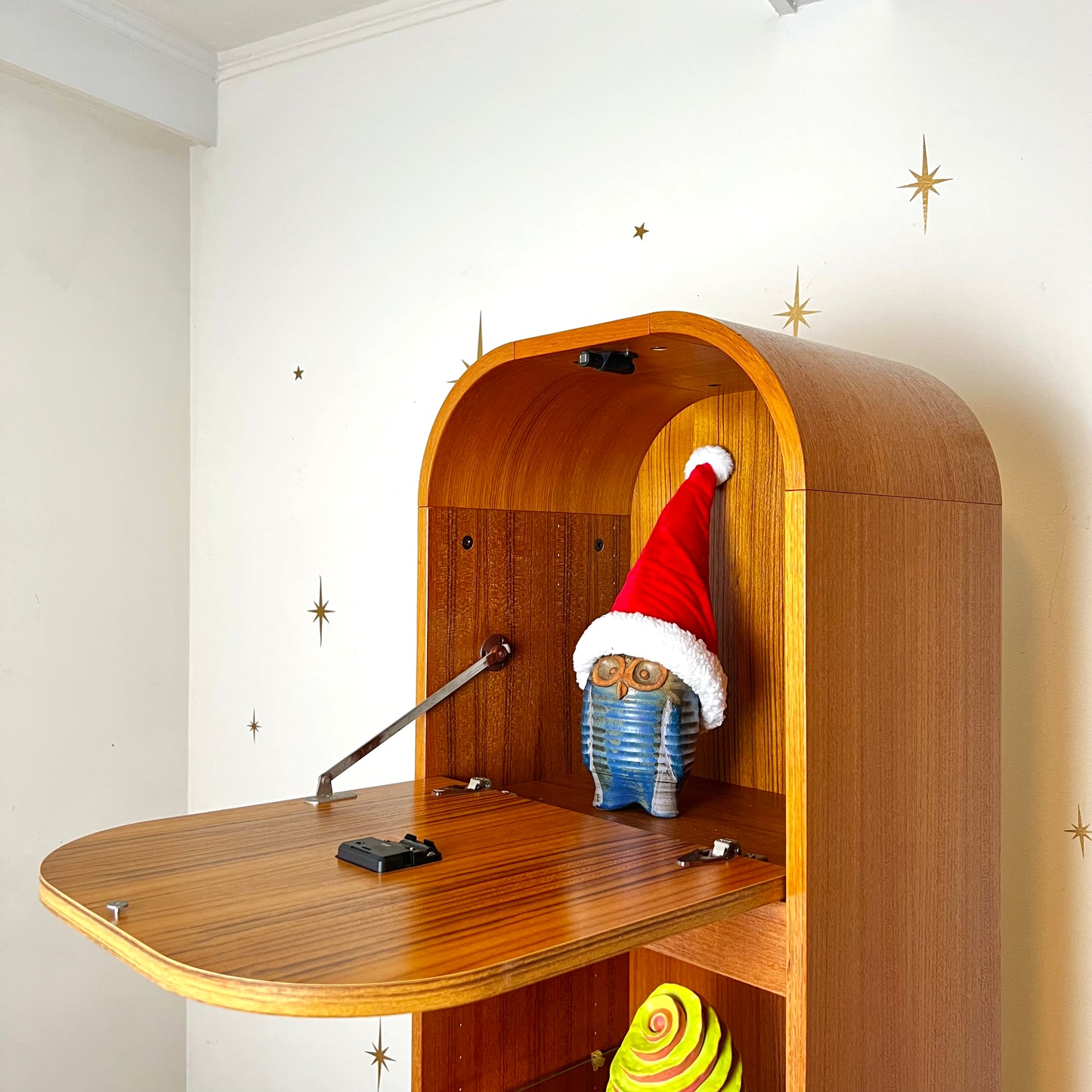Danish Modern Teak Clock w/ Lighted Display