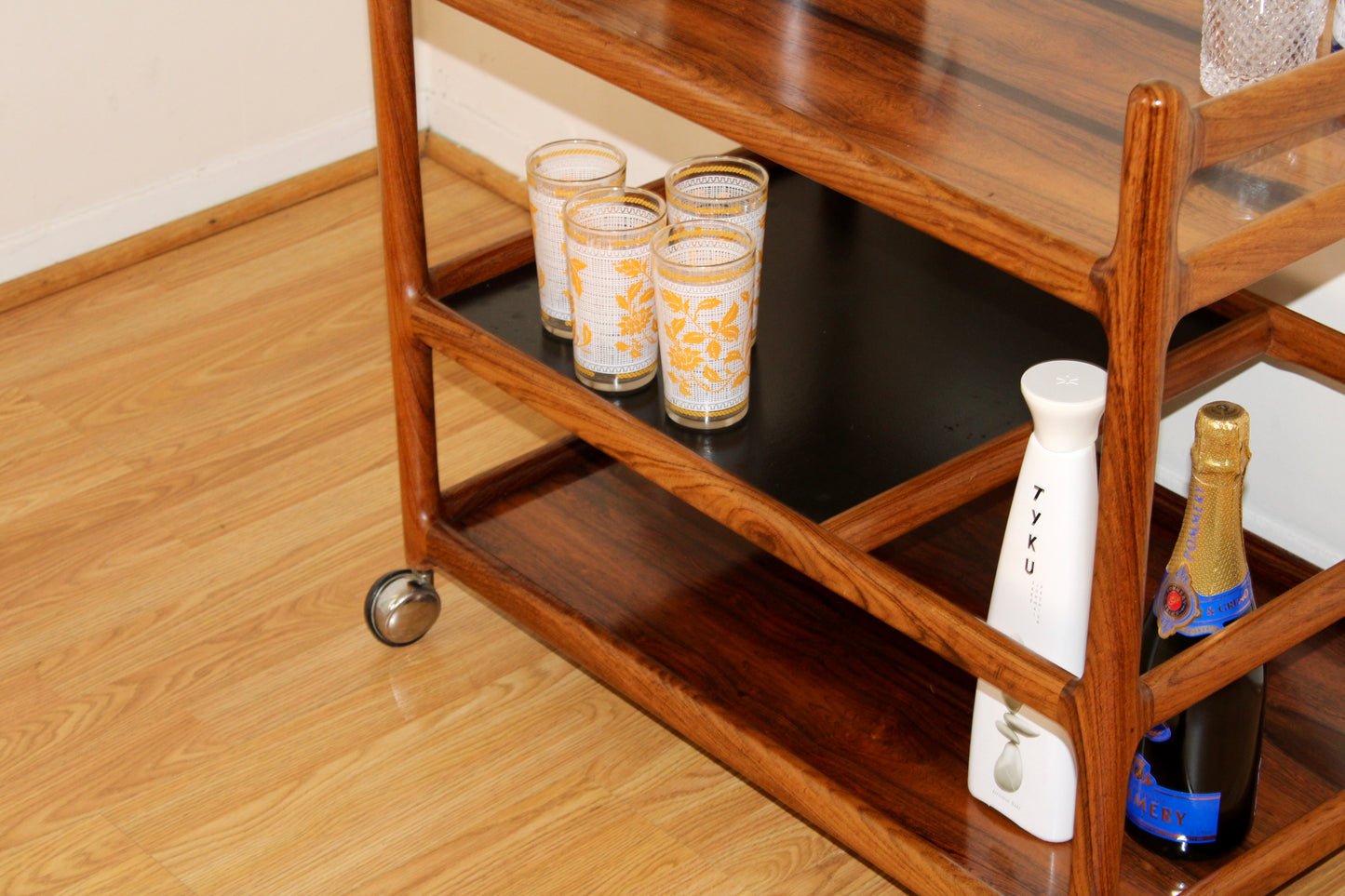 Henning Korch - Danish Rosewood 3-Tier Bar Cart/Trolley