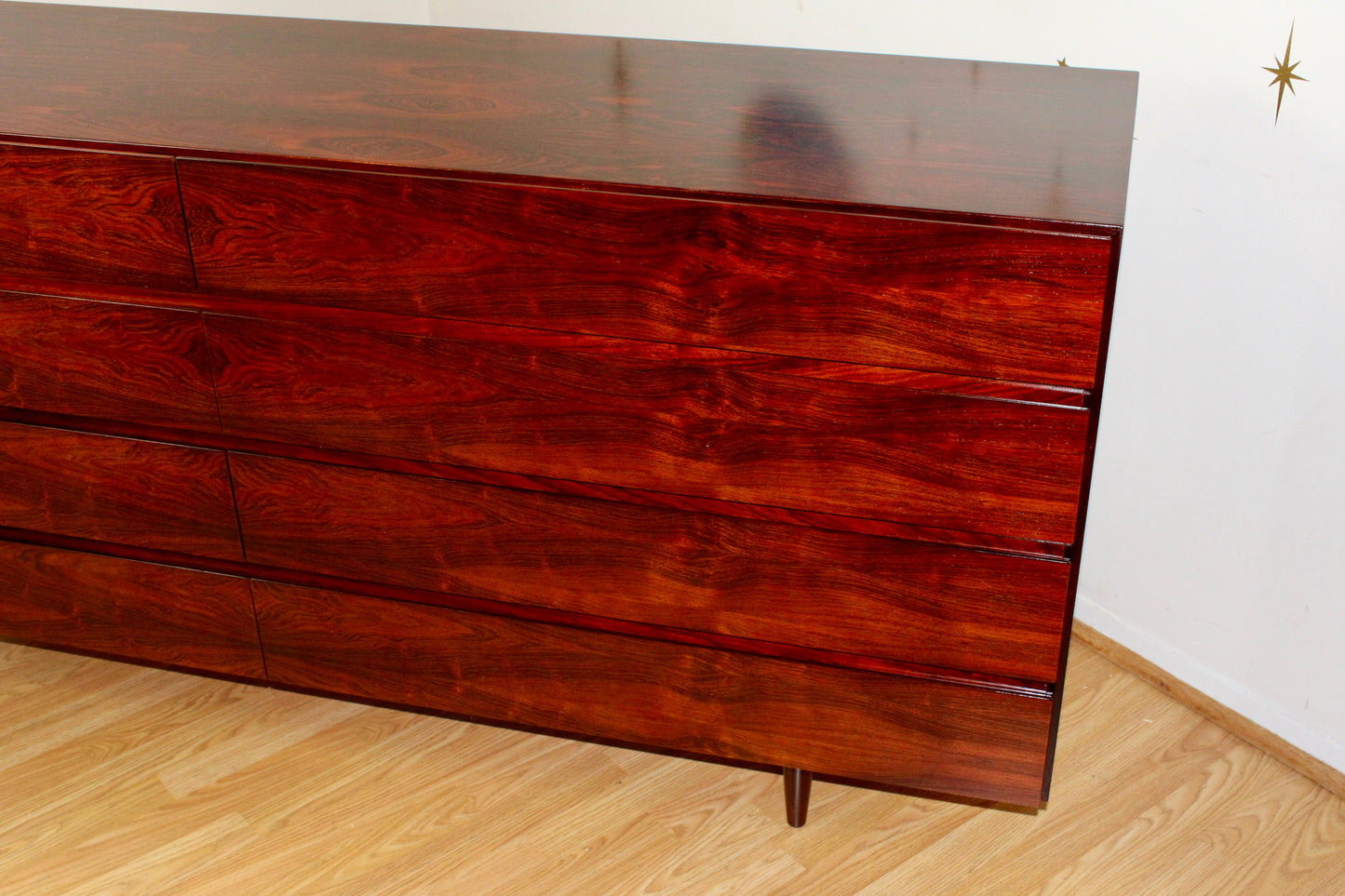 Danish Brazilian Rosewood 8 Drawer Dresser