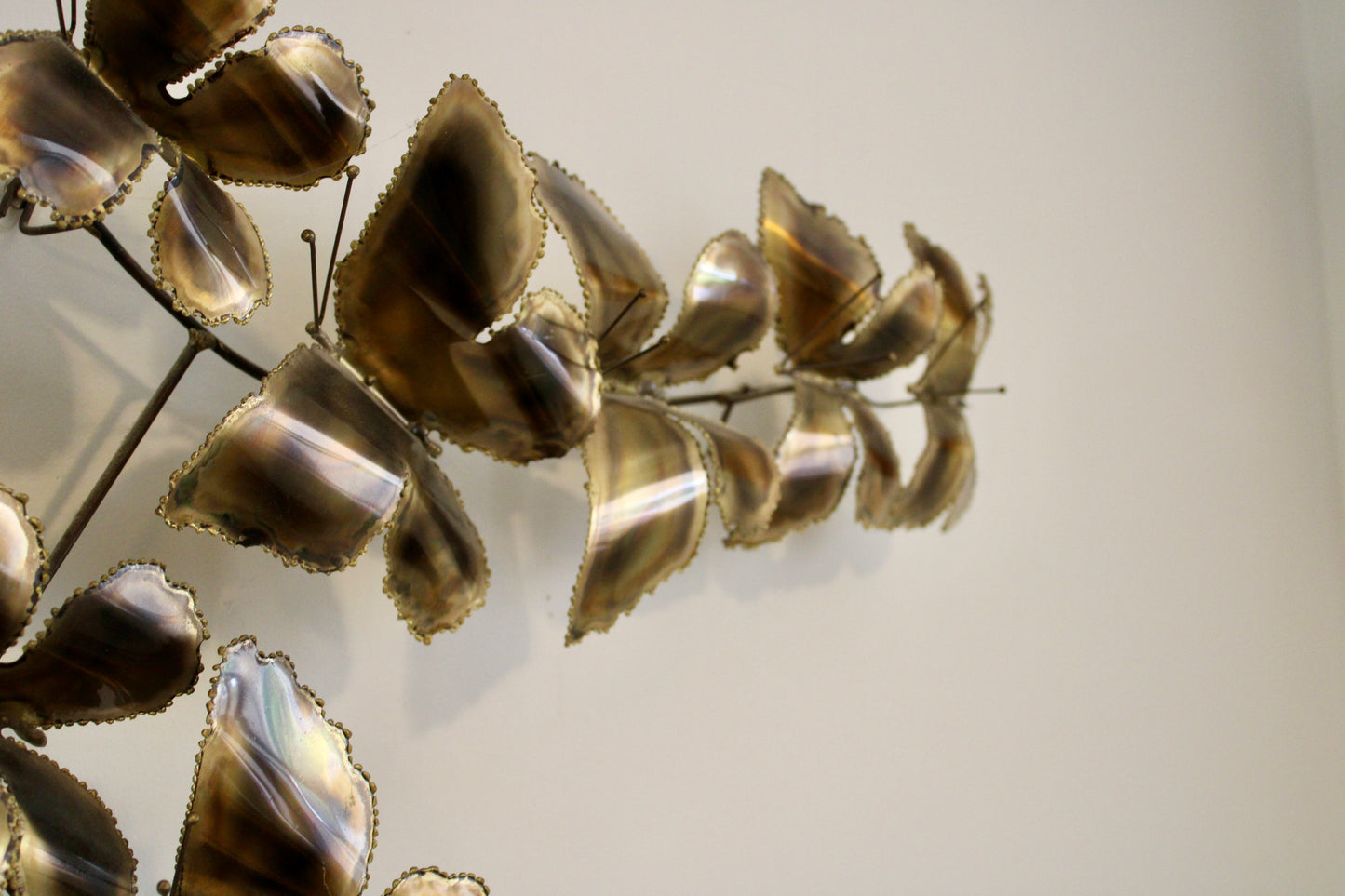 Modernist Brass & Metal Butterfly Wall Sculpture