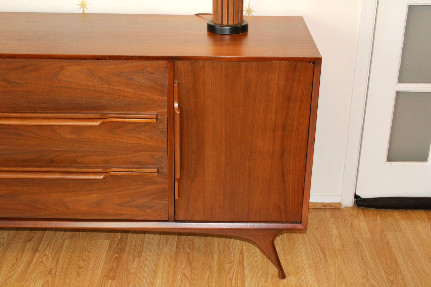 American Modernist Walnut Long Dresser/Credenza