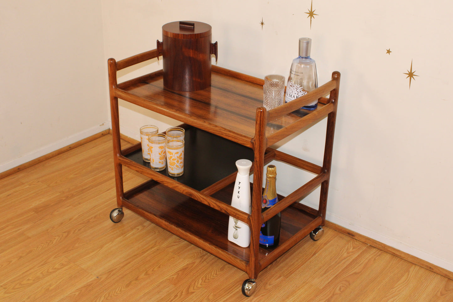 Henning Korch - Danish Rosewood 3-Tier Bar Cart/Trolley