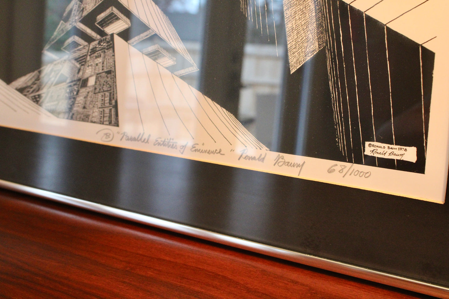 Ronald Baum - Framed Print "Parallel Entities of Eminence", 1978