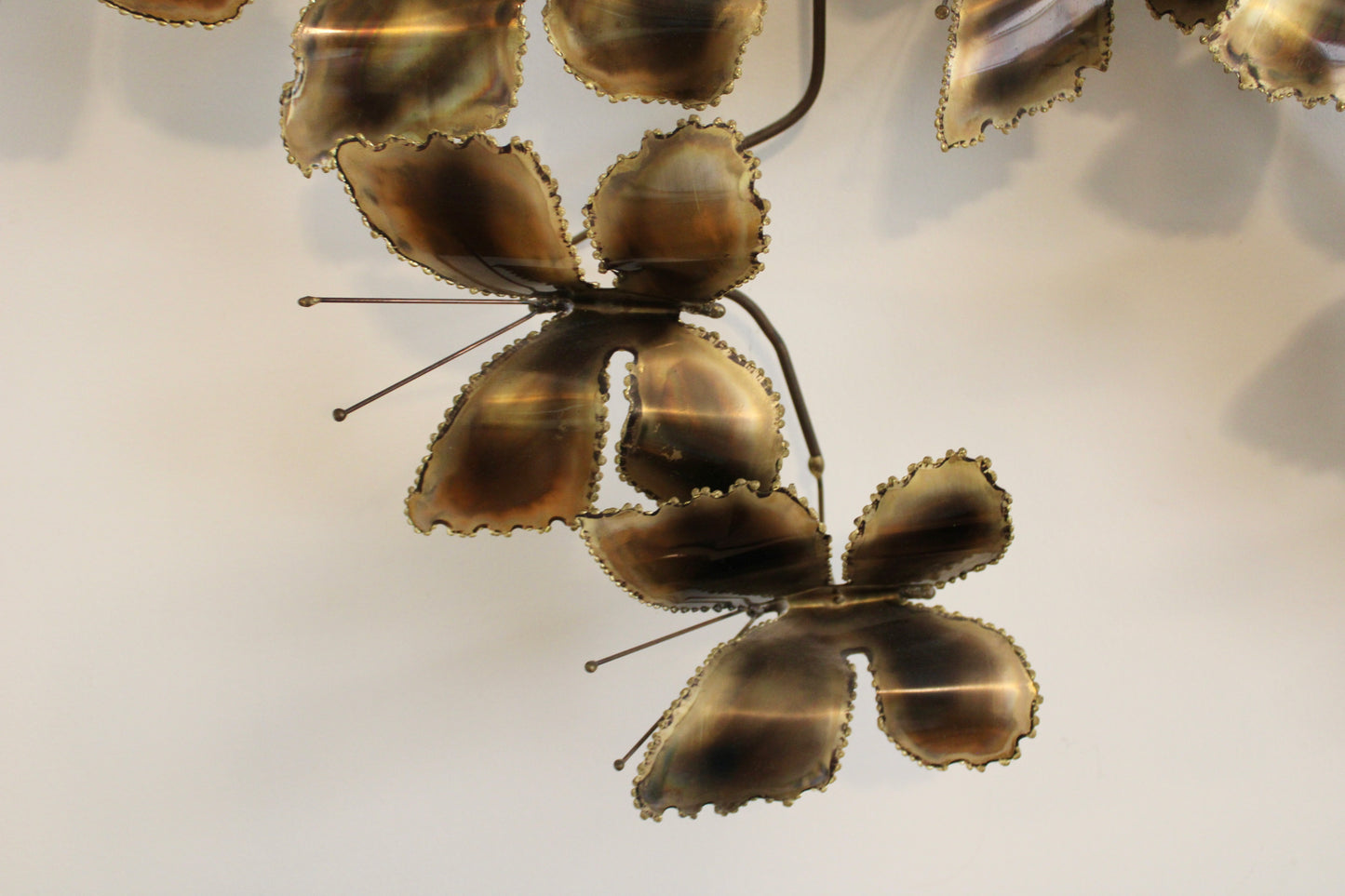 Modernist Brass & Metal Butterfly Wall Sculpture