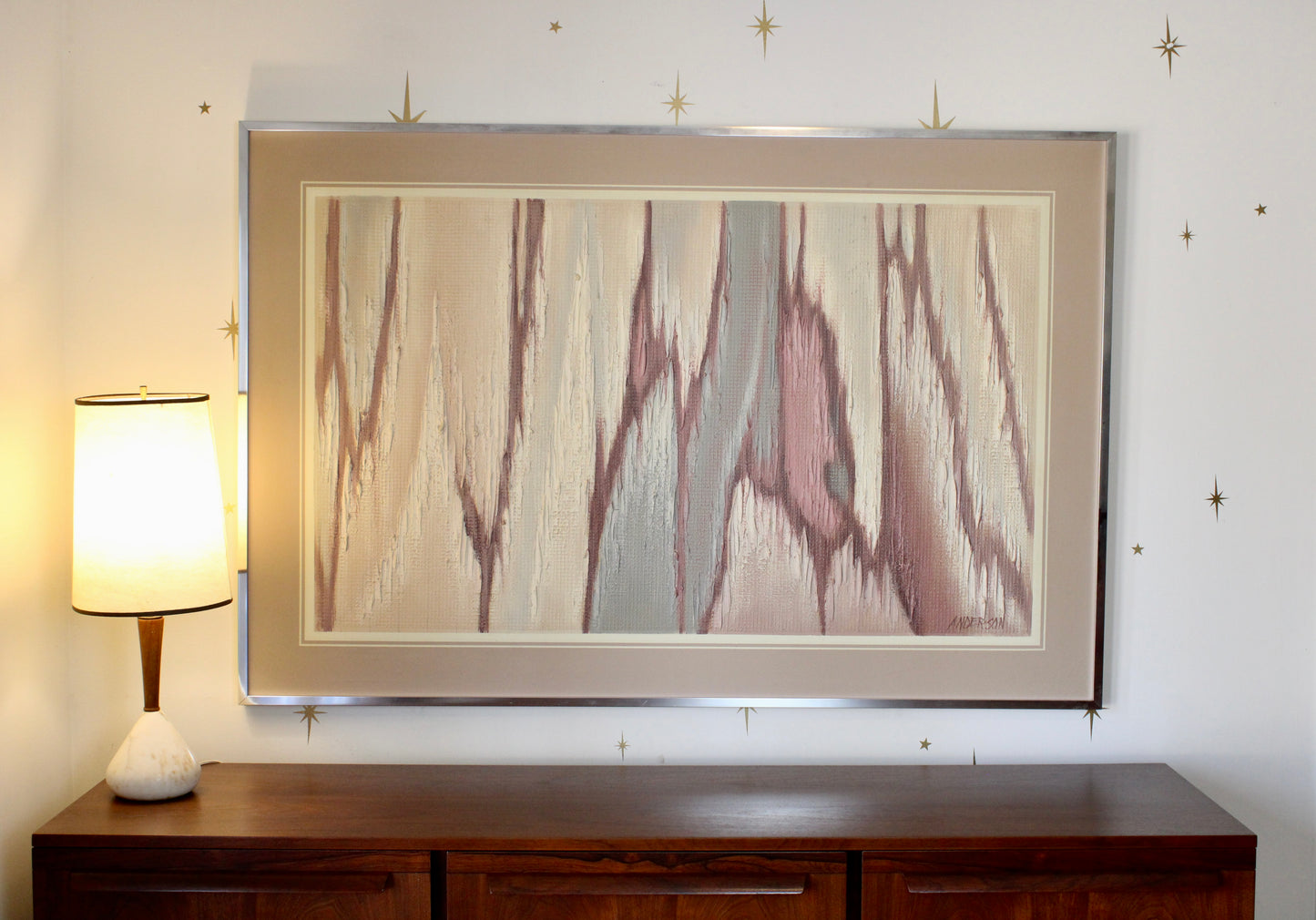 Daniel Anderson - Large Framed Mid-Century Abstract Painting