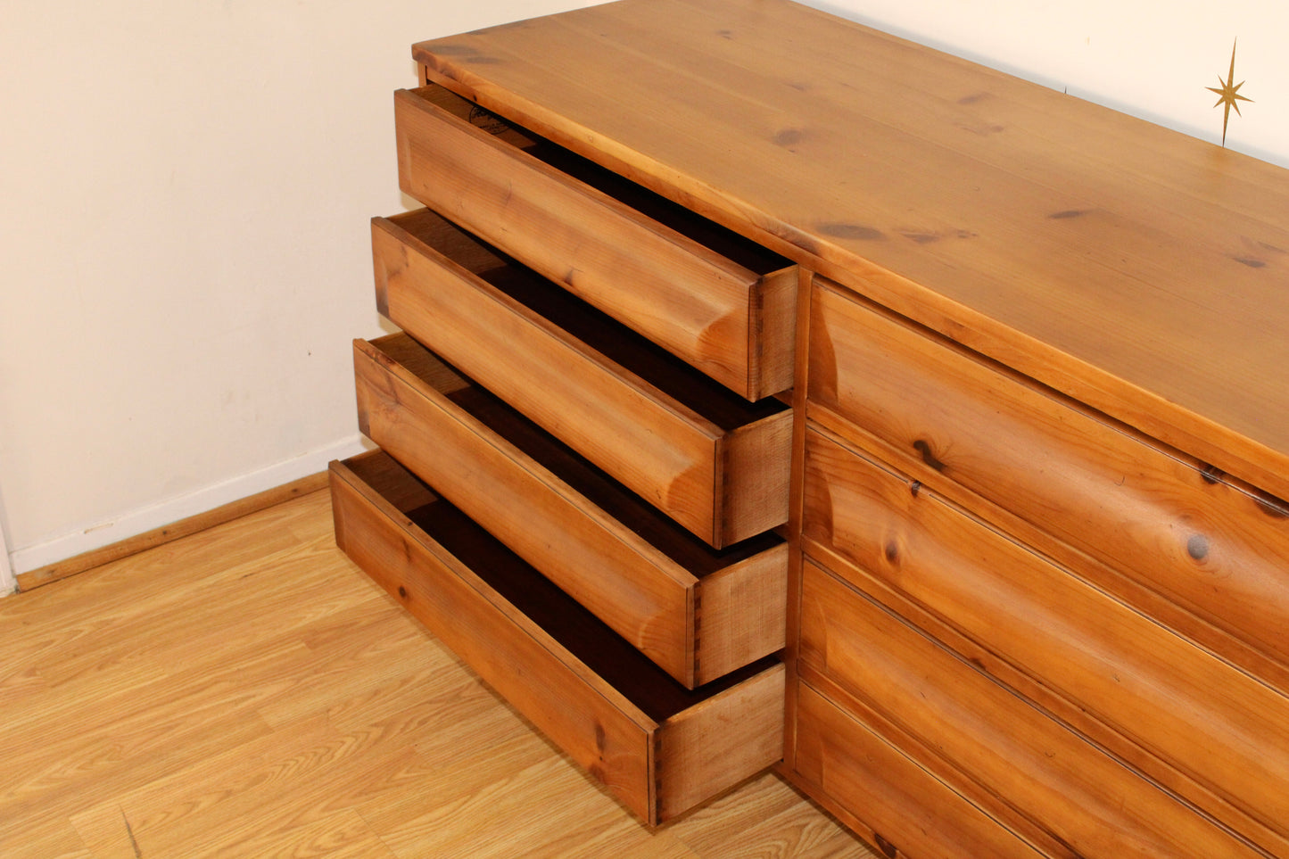 American Modernist Solid Pine Double Dresser