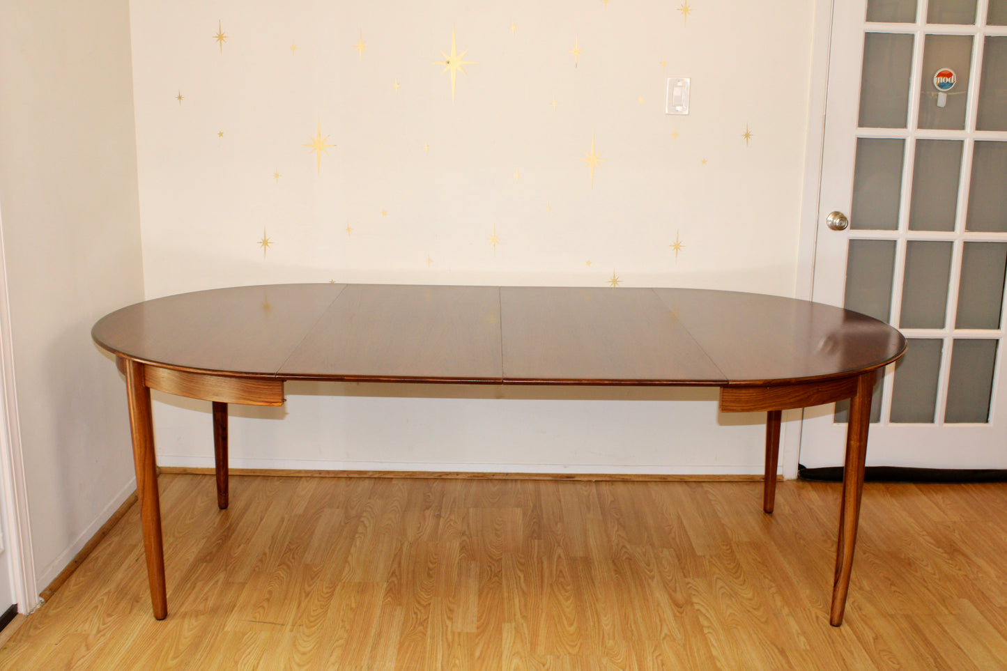 Danish Rosewood Round-to-Oval Dining Table w/ 2 Leaves