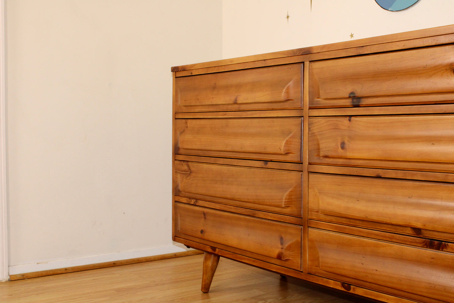 American Modernist Solid Pine Double Dresser