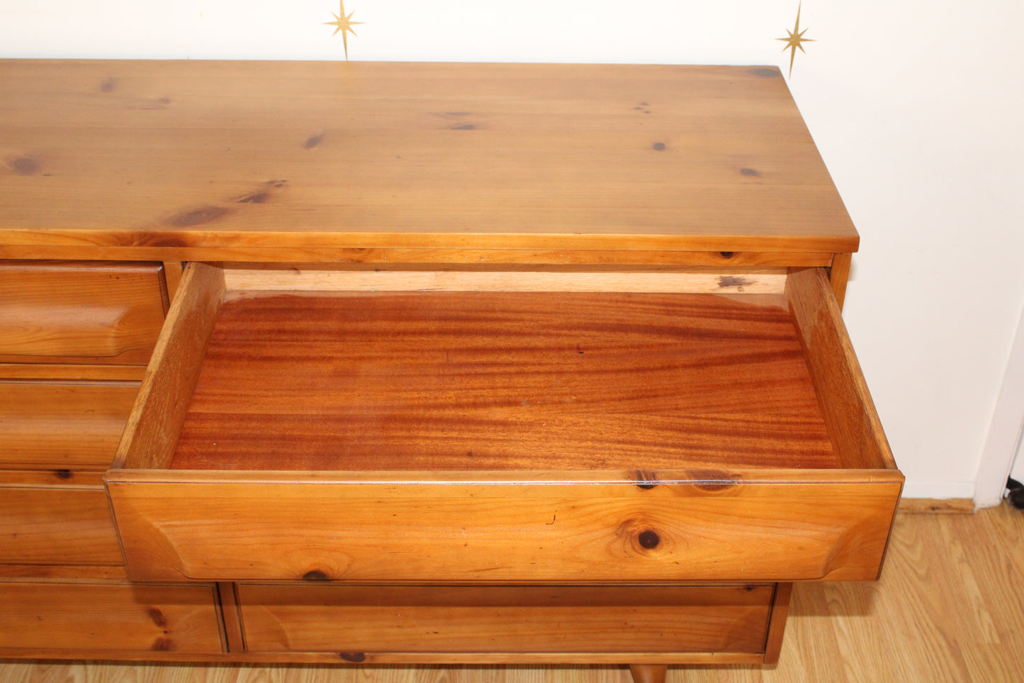 American Modernist Solid Pine Double Dresser