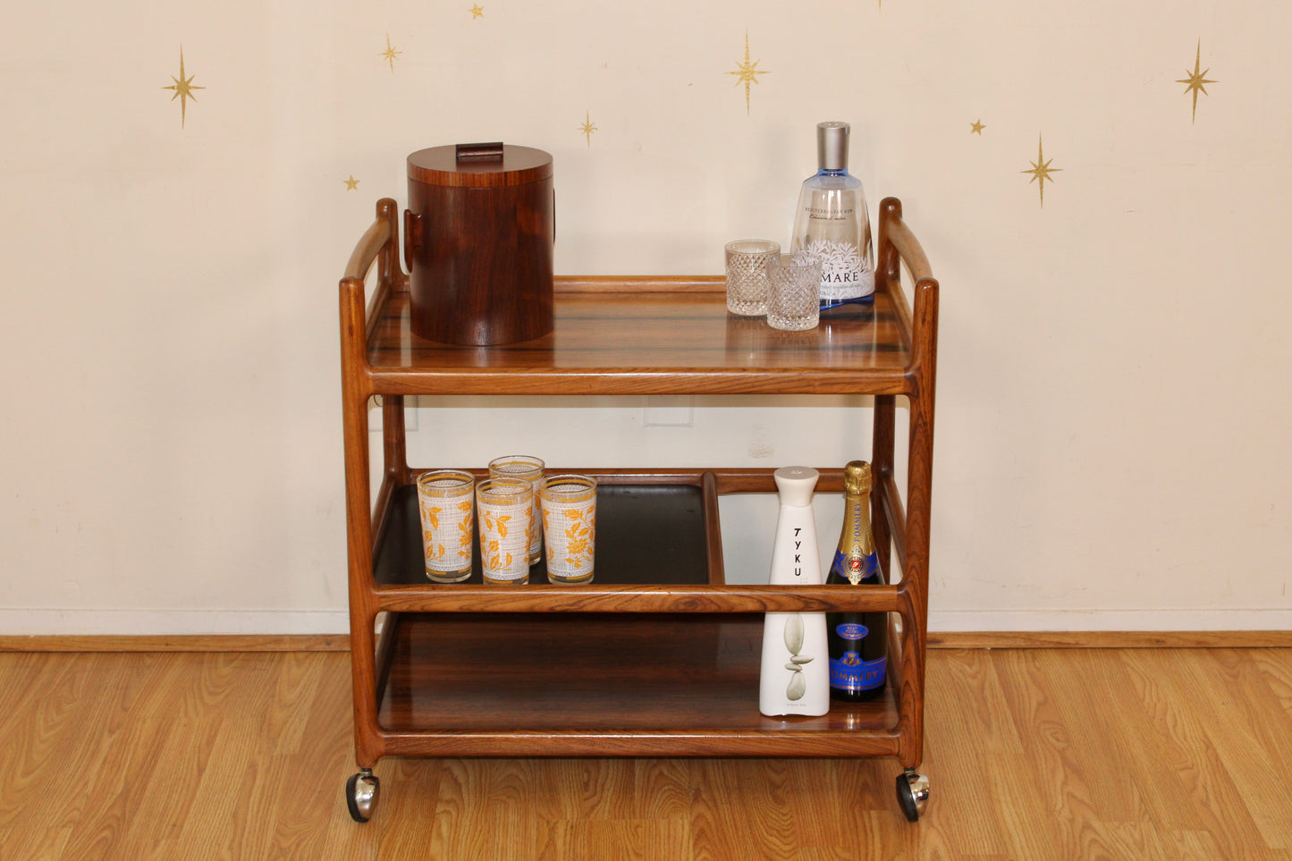 Henning Korch - Danish Rosewood 3-Tier Bar Cart/Trolley