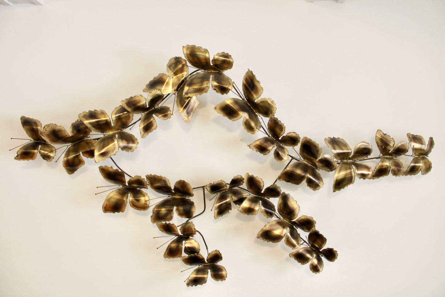 Modernist Brass & Metal Butterfly Wall Sculpture