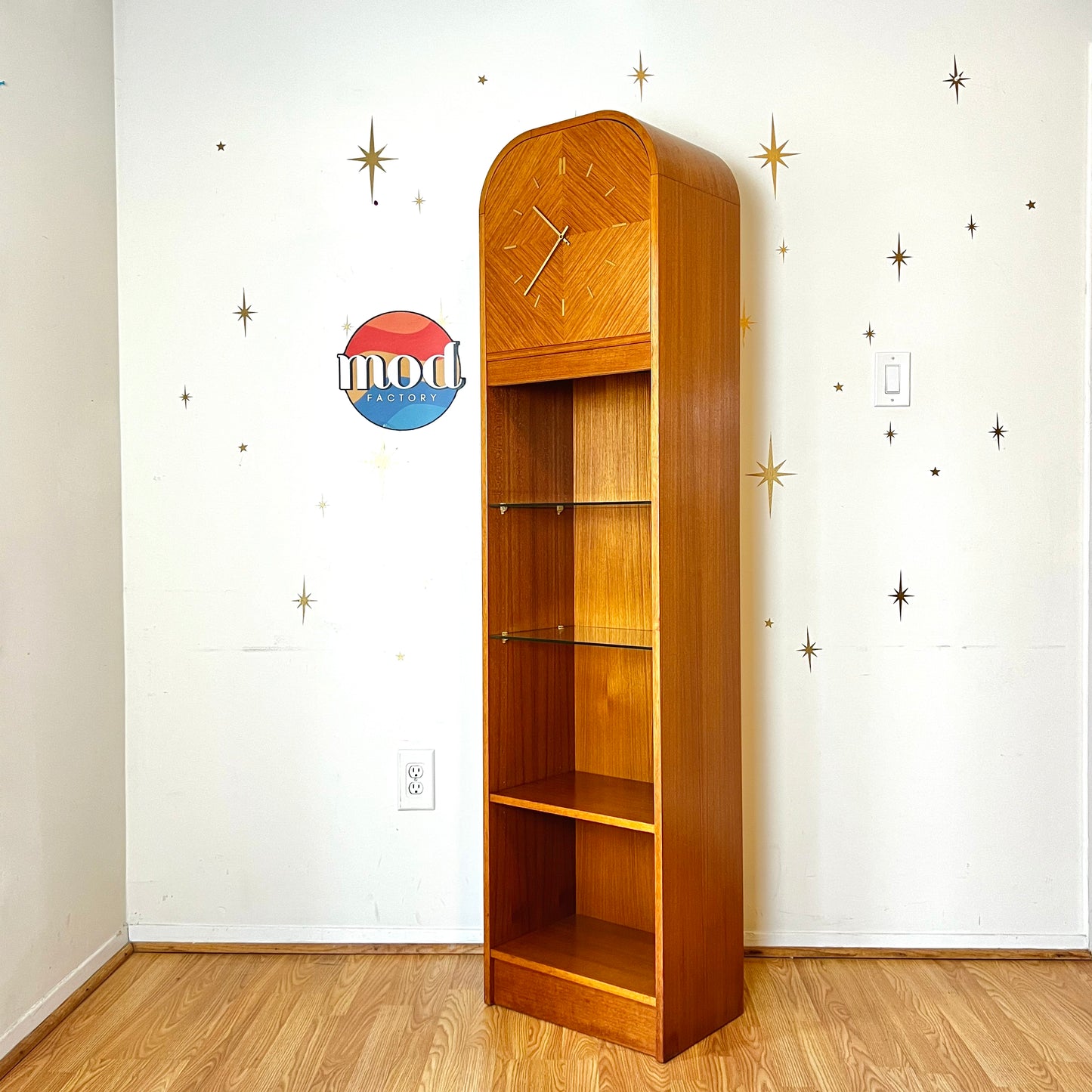 Danish Modern Teak Clock w/ Lighted Display