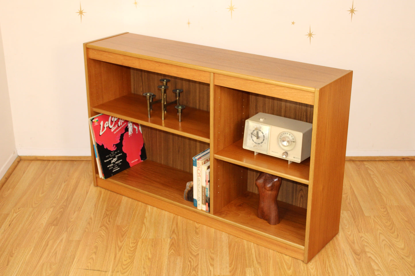 Danish Teak Low Bookcase/ Display Case / Record Holder