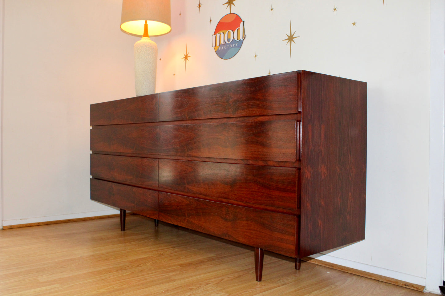 Danish Brazilian Rosewood 8 Drawer Dresser