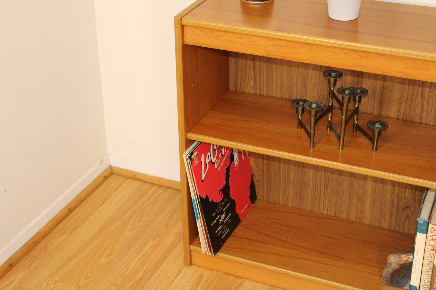 Danish Teak Low Bookcase/ Display Case / Record Holder
