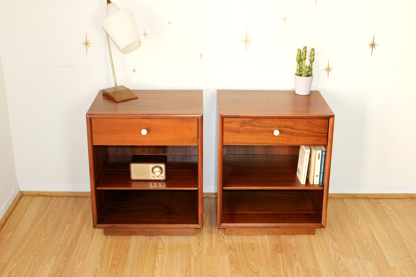 Kipp Stewart - Pair of Drexel "Declaration" Walnut Nightstands