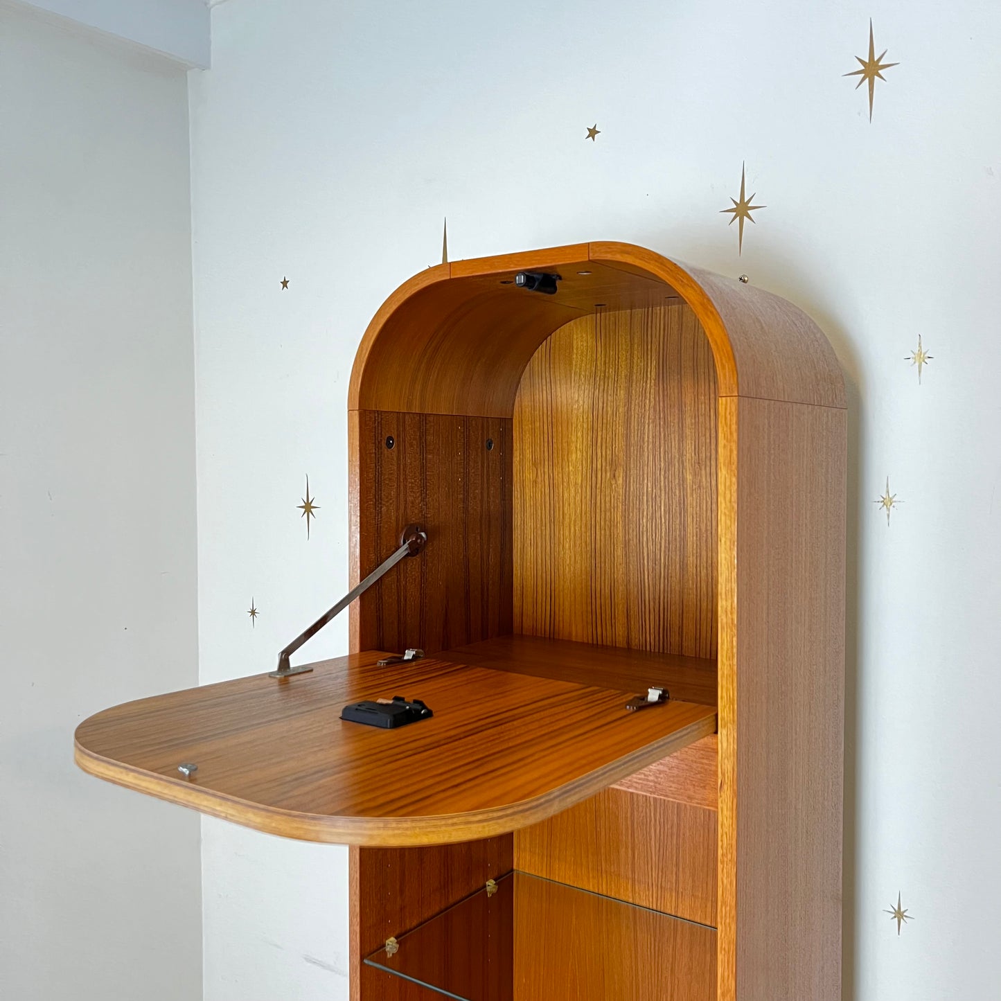 Danish Modern Teak Clock w/ Lighted Display