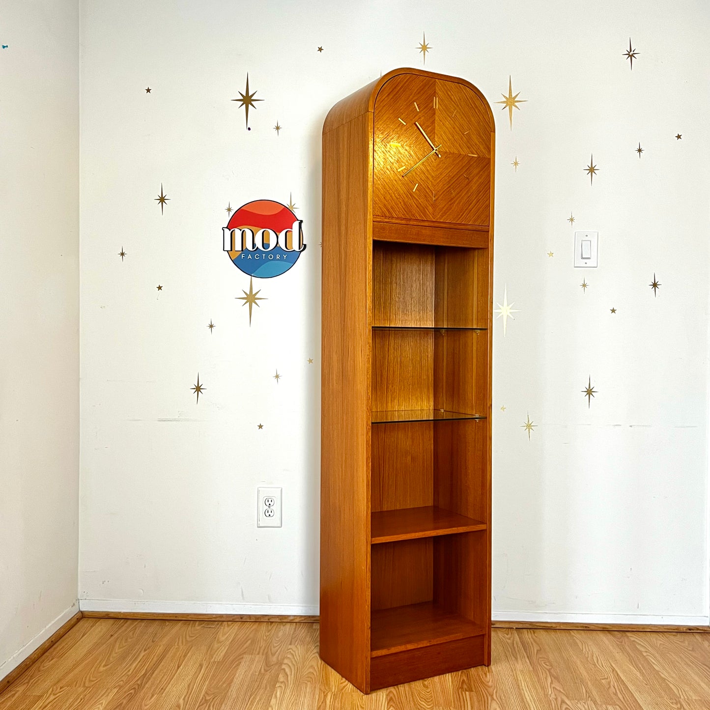 Danish Modern Teak Clock w/ Lighted Display