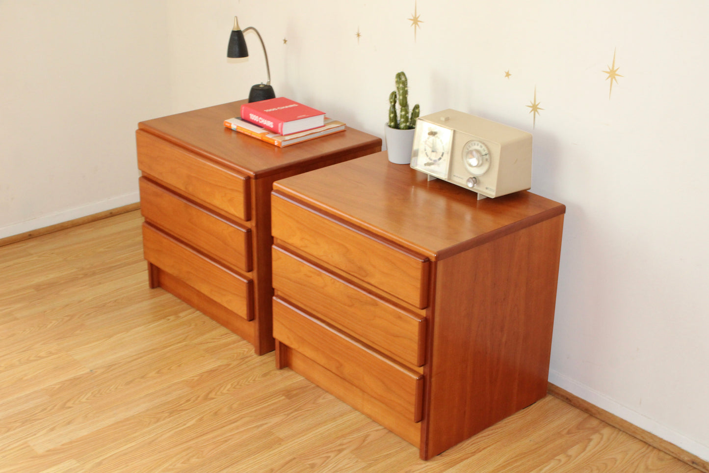 Pair of Vintage Teak Nightstands