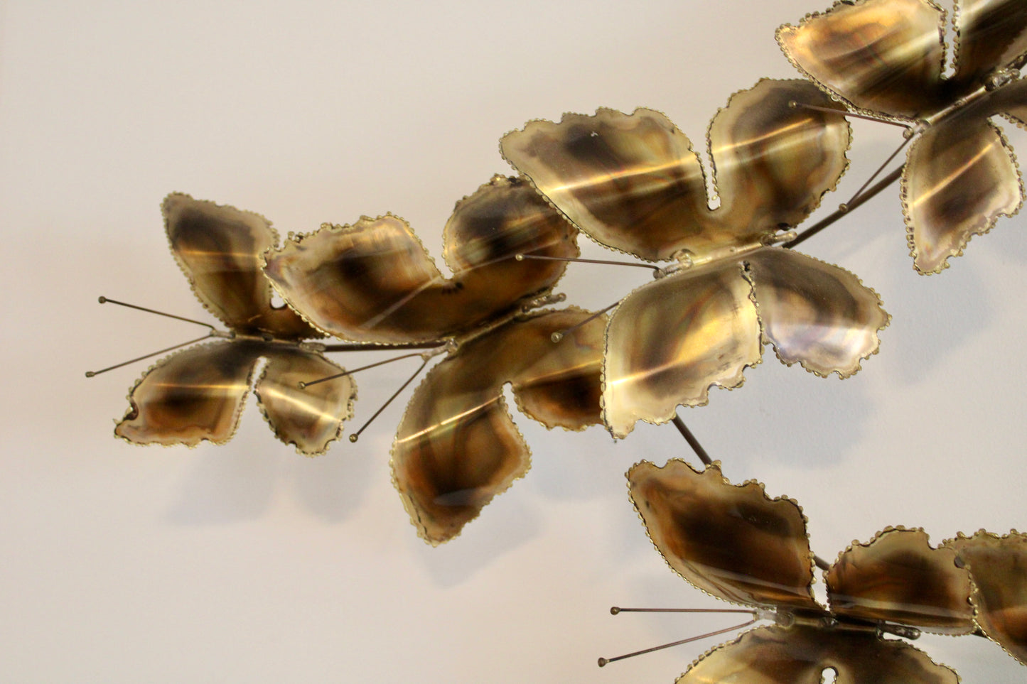 Modernist Brass & Metal Butterfly Wall Sculpture