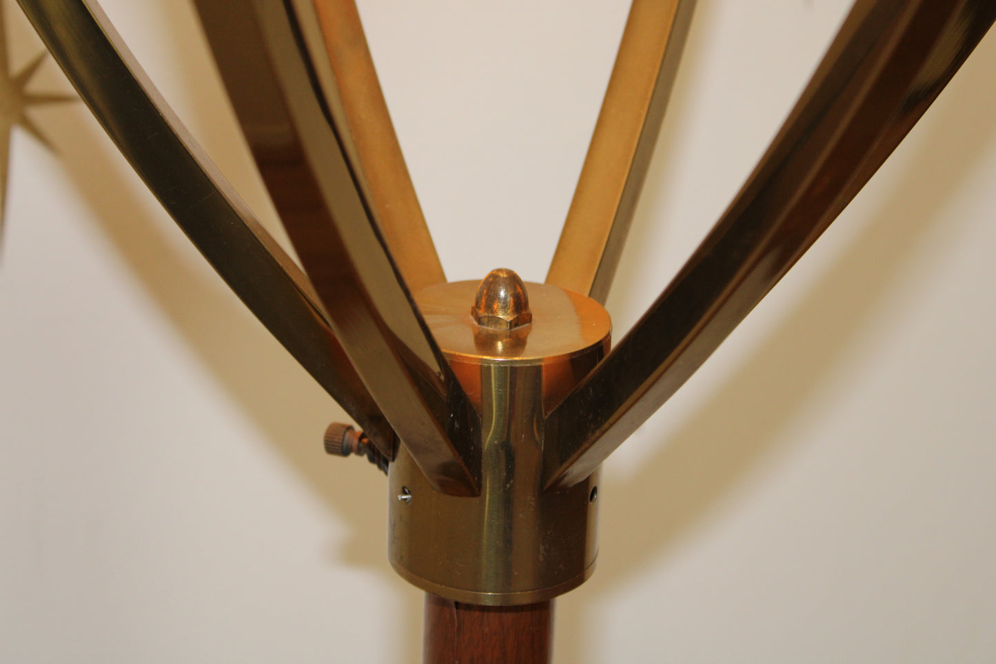 Vintage Brass Tension Pole Floor Lamp
