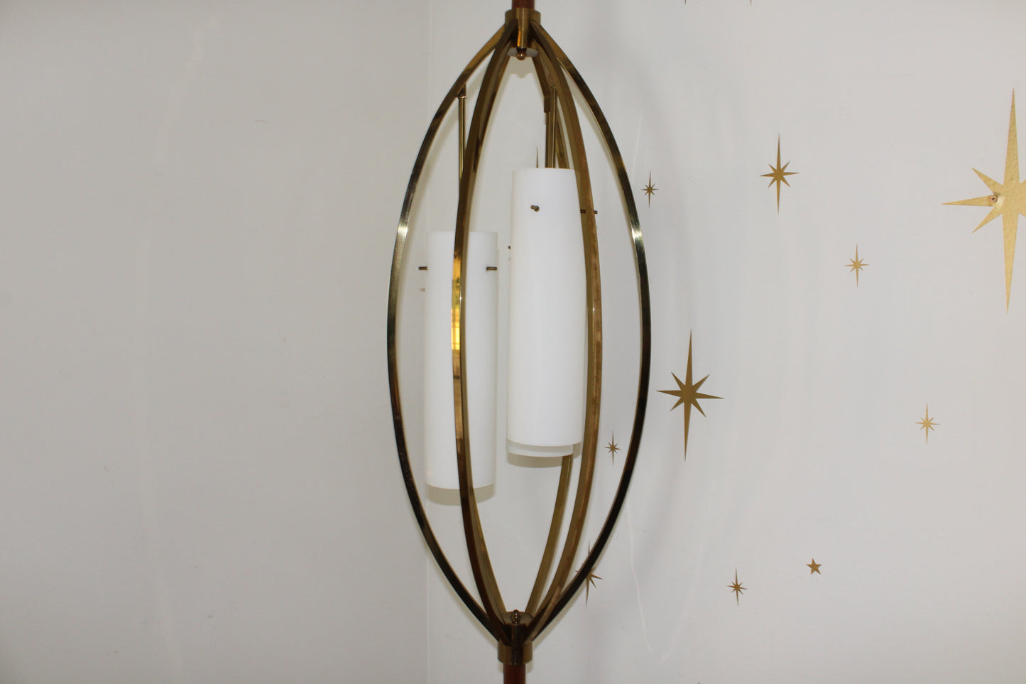 Vintage Brass Tension Pole Floor Lamp
