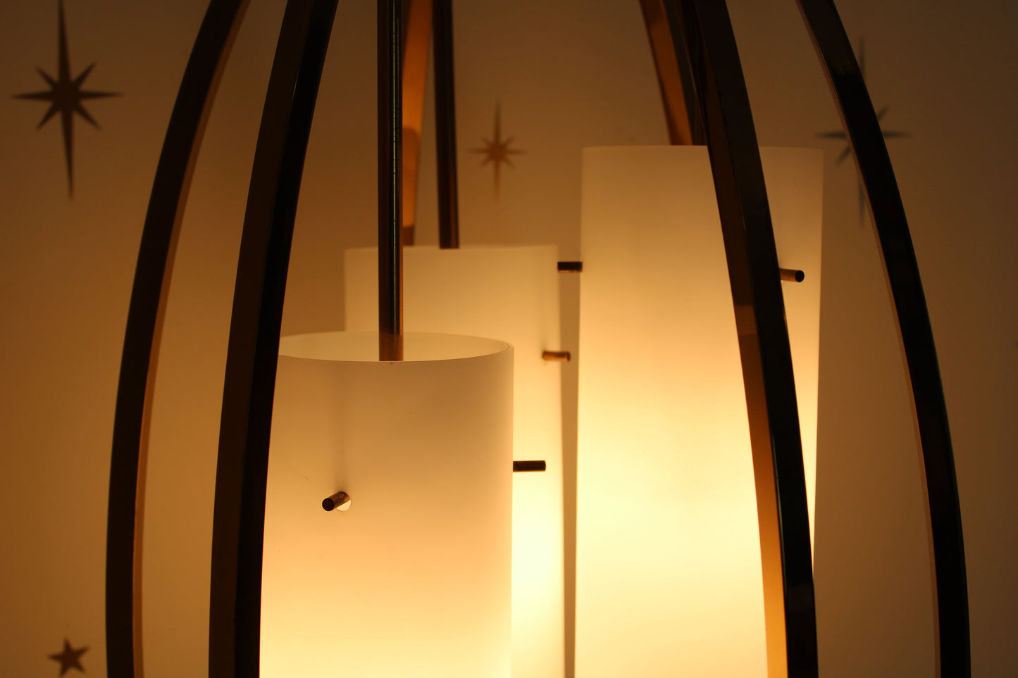 Vintage Brass Tension Pole Floor Lamp