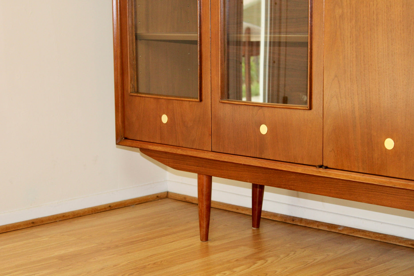 American Modernist Walnut Liquor/Display Cabinet Bookcase