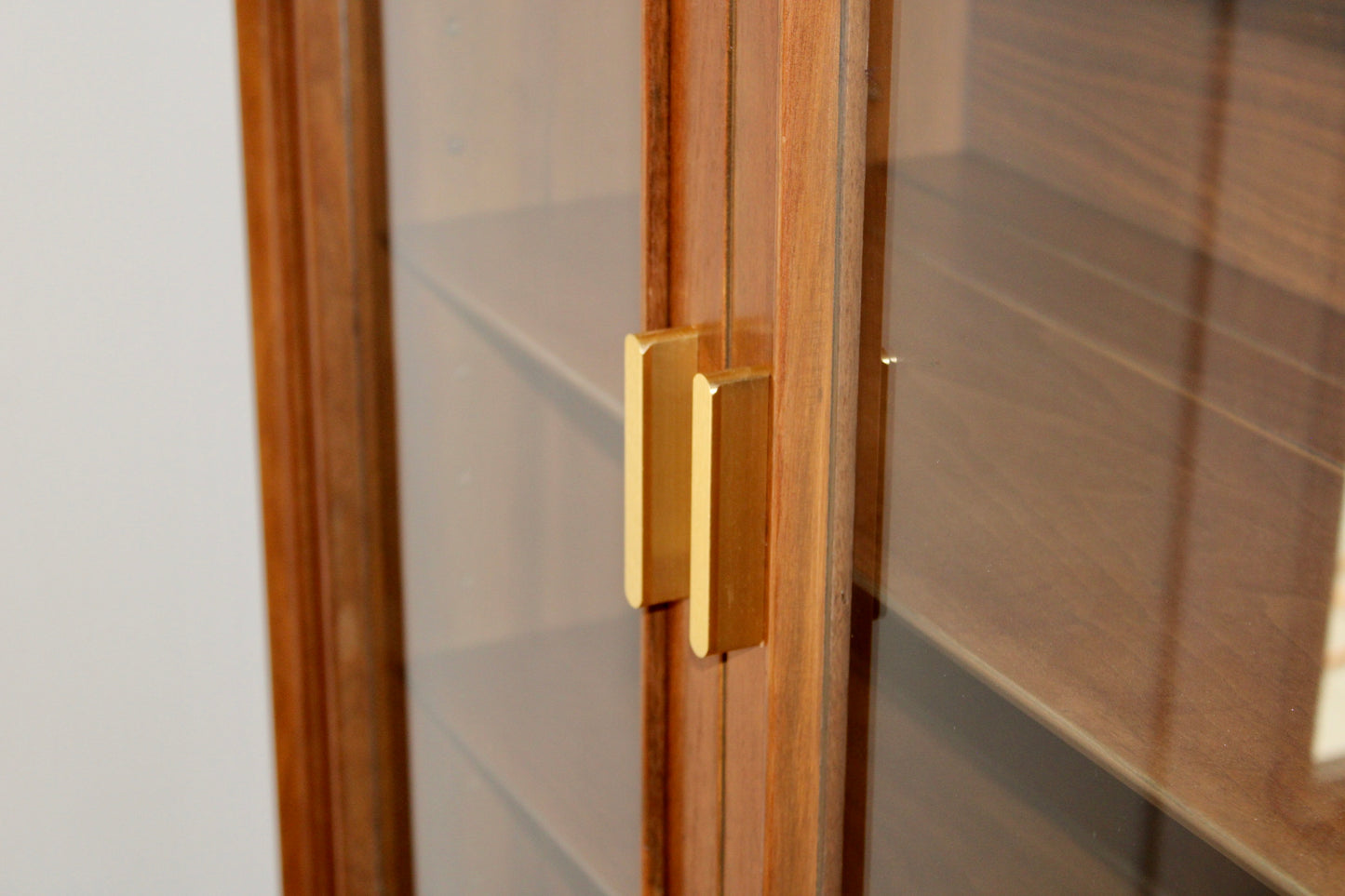 American Modernist Walnut Liquor/Display Cabinet Bookcase