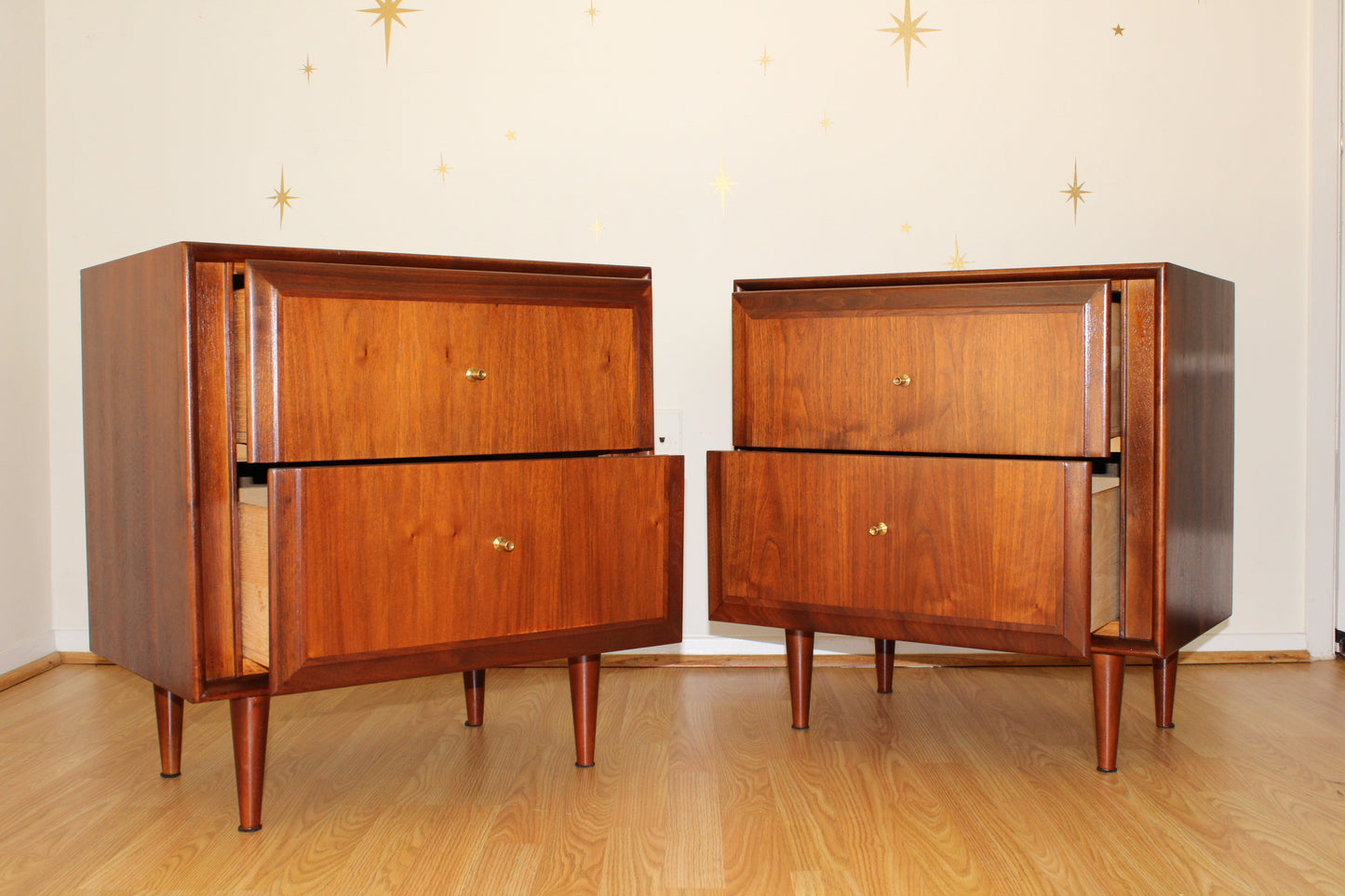 Pair-MCM Walnut Nightstands by Dillingahm