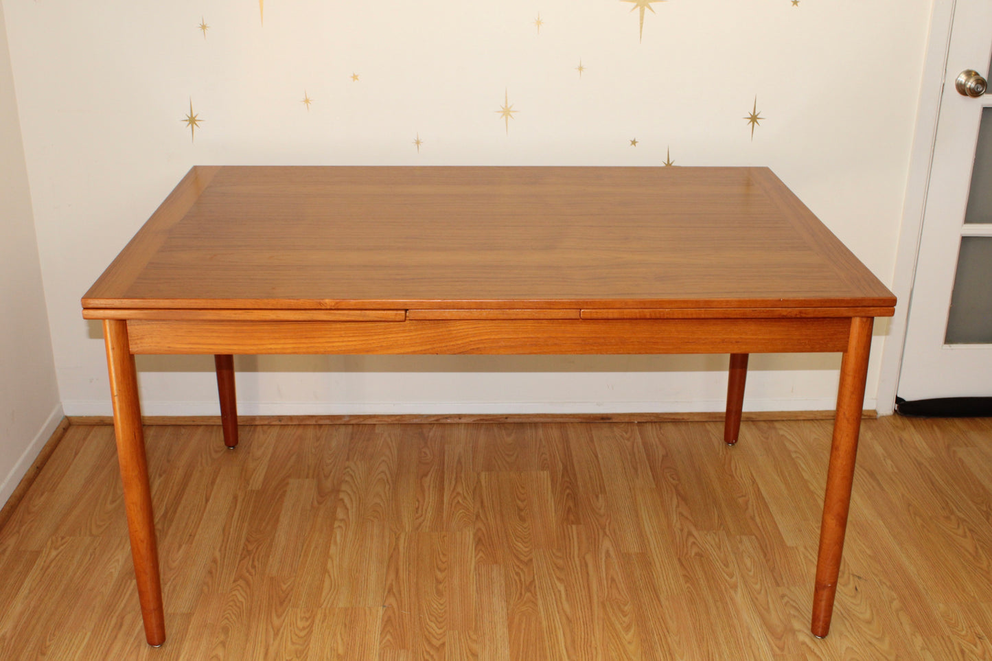 Danish Teak Dining Table w/ Refractory Leaves