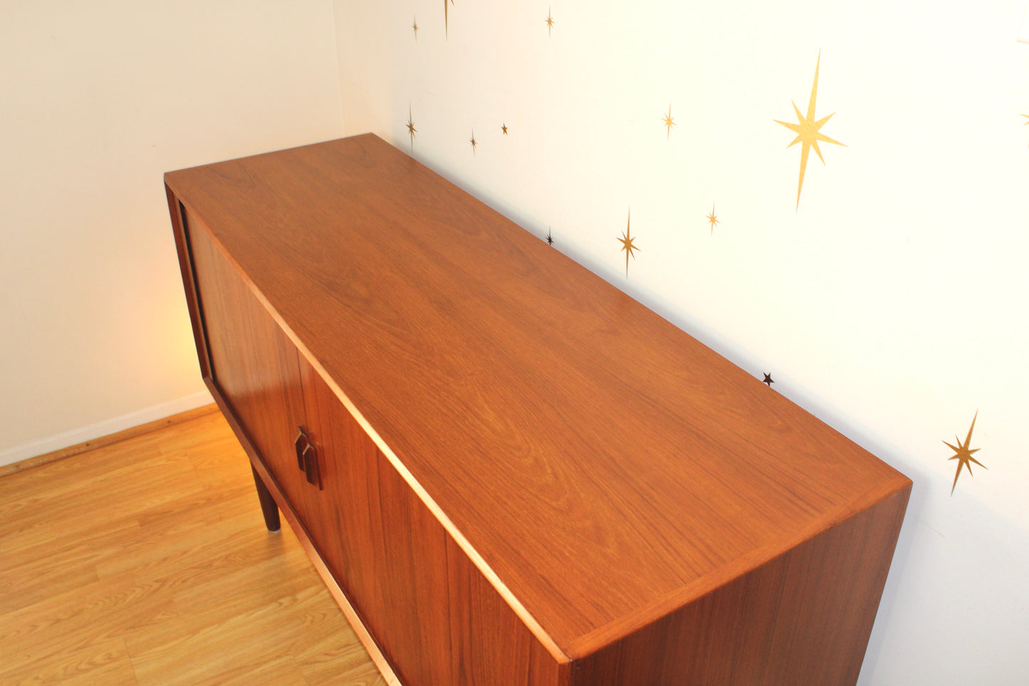 Danish Modern Teak Tambour Door Sideboard