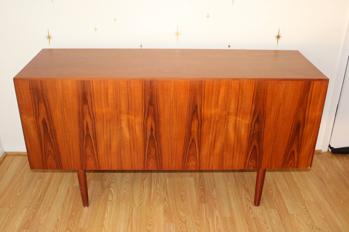 Danish Modern Teak Tambour Door Sideboard
