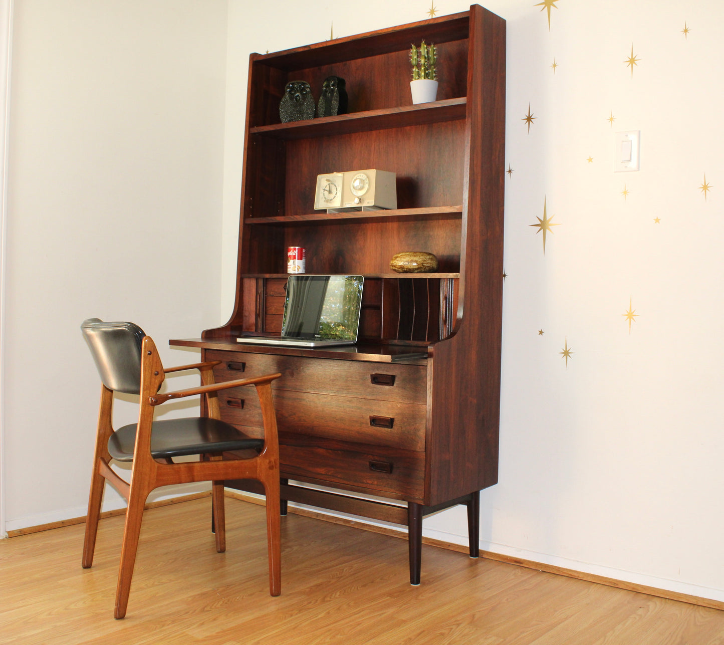 Johannes Sorth Danish Rosewood Secretary/Bookcase