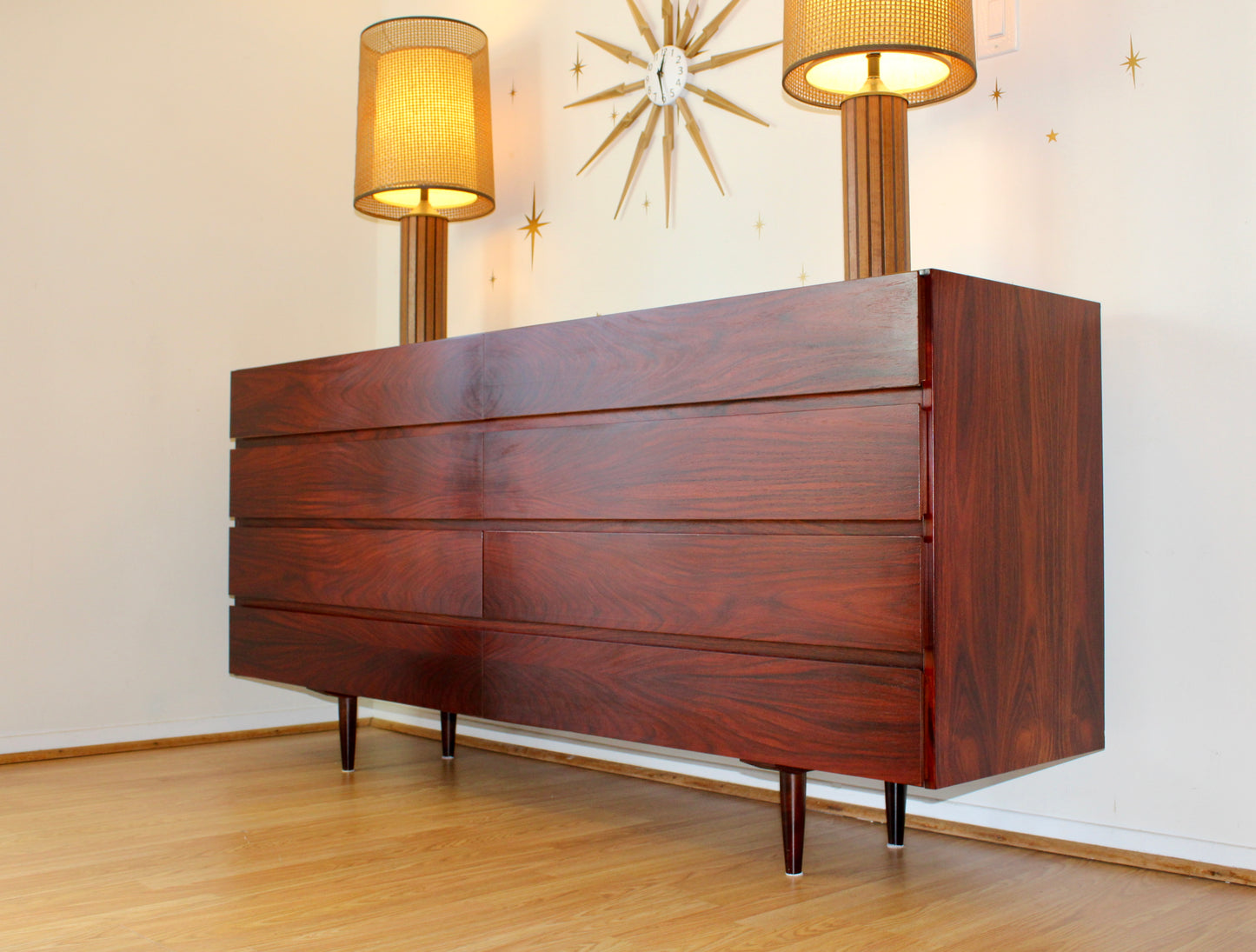 Danish Rosewood 8-Drawer Dresser