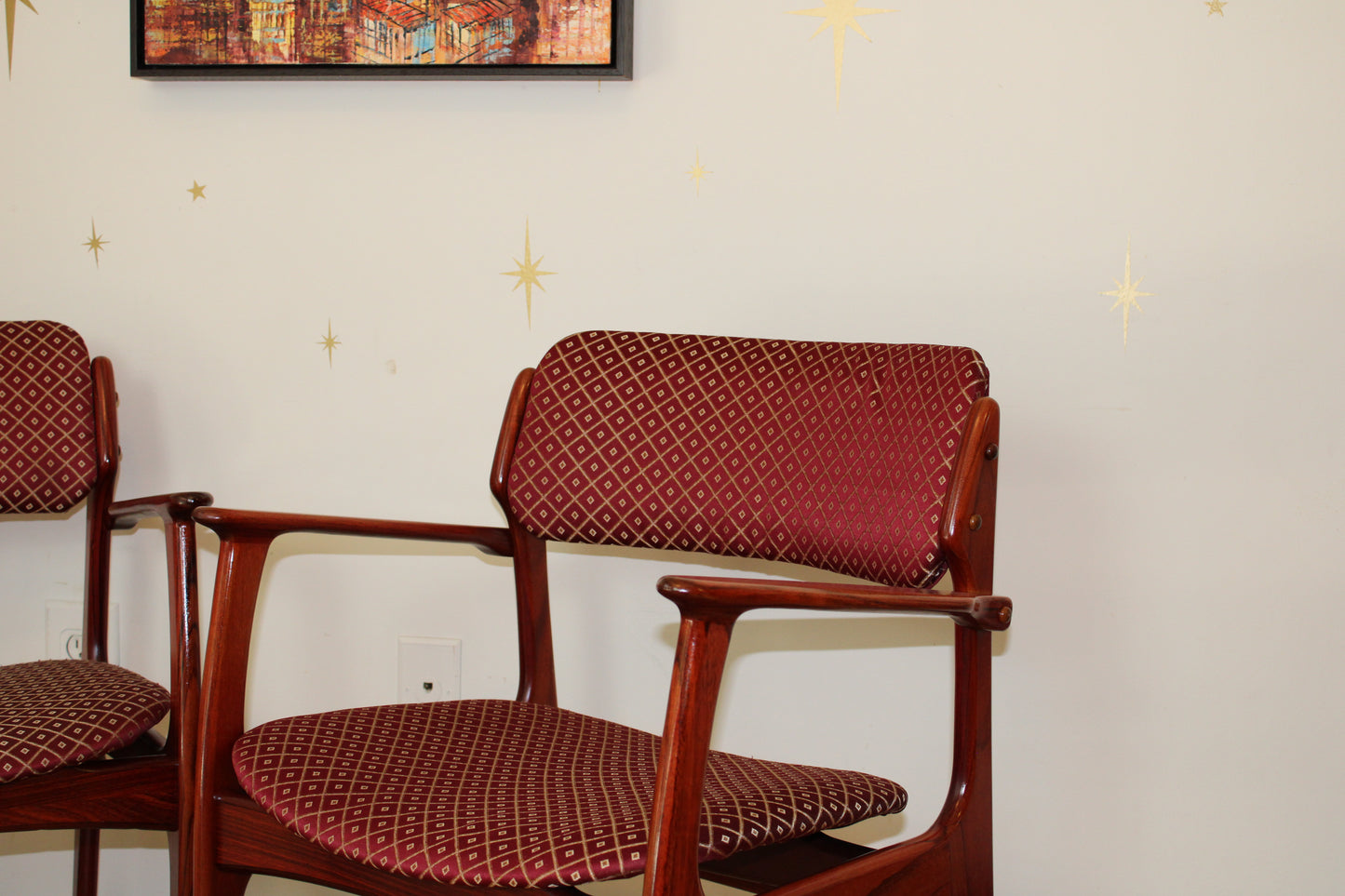 Pair-Danish Rosewood Erik Buch Rosewood Armchairs Model 50