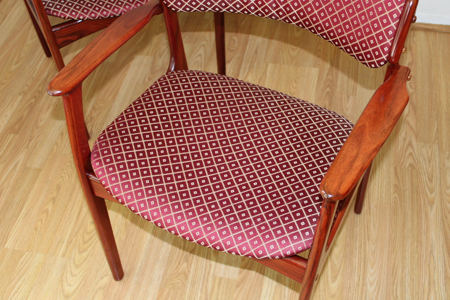 Pair-Danish Rosewood Erik Buch Rosewood Armchairs Model 50