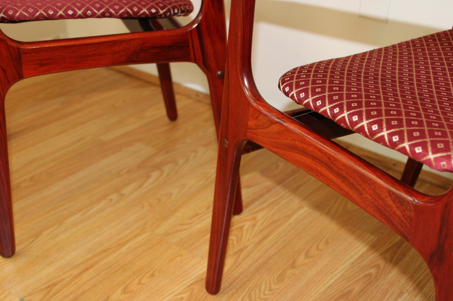 Pair-Danish Rosewood Erik Buch Rosewood Armchairs Model 50