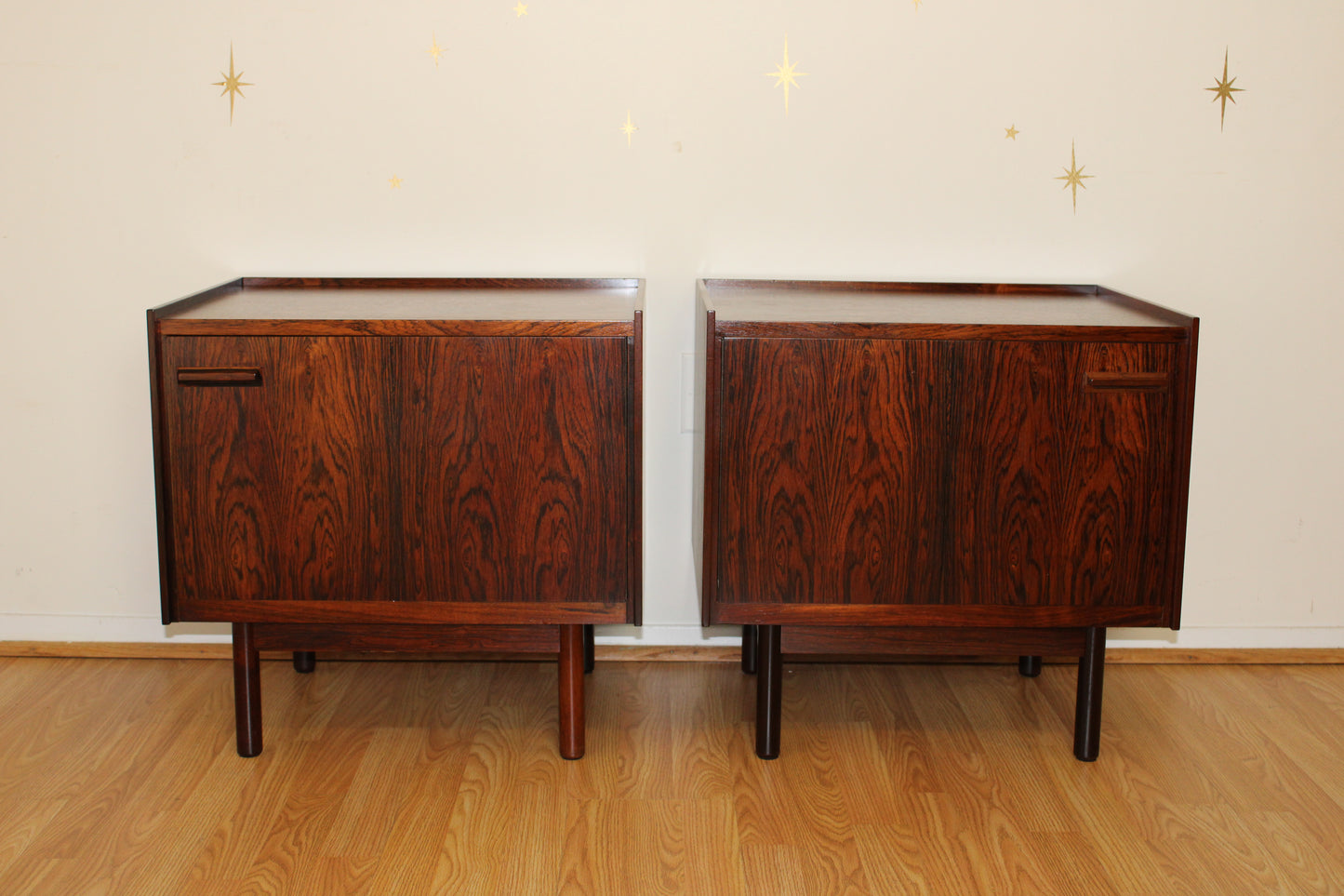 Pair-Danish Modern Luxurious Rosewood Nightstands
