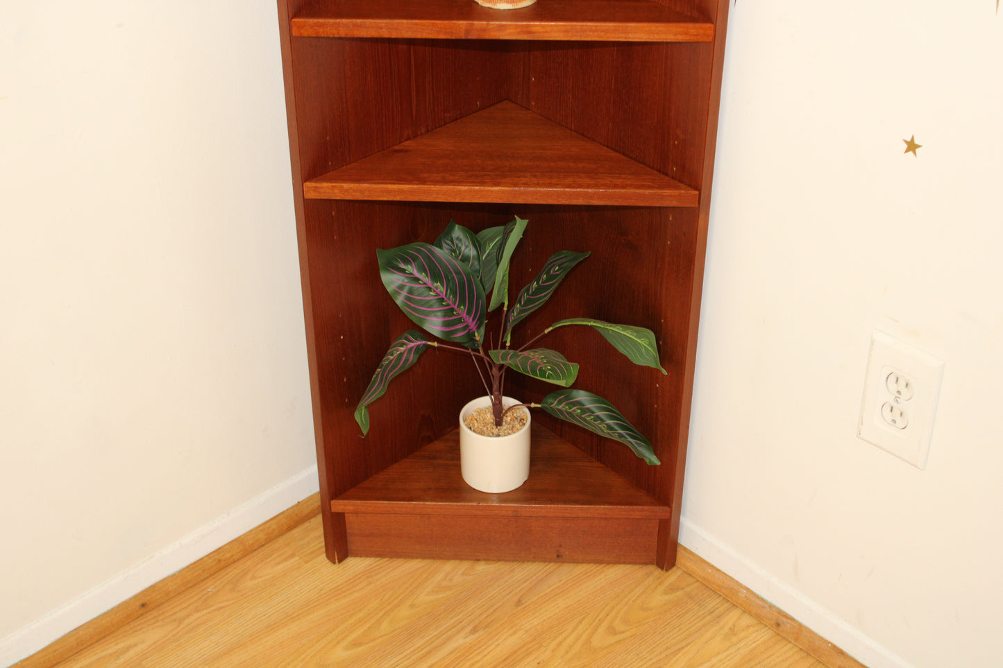 Danish Teak Corner Bookcase