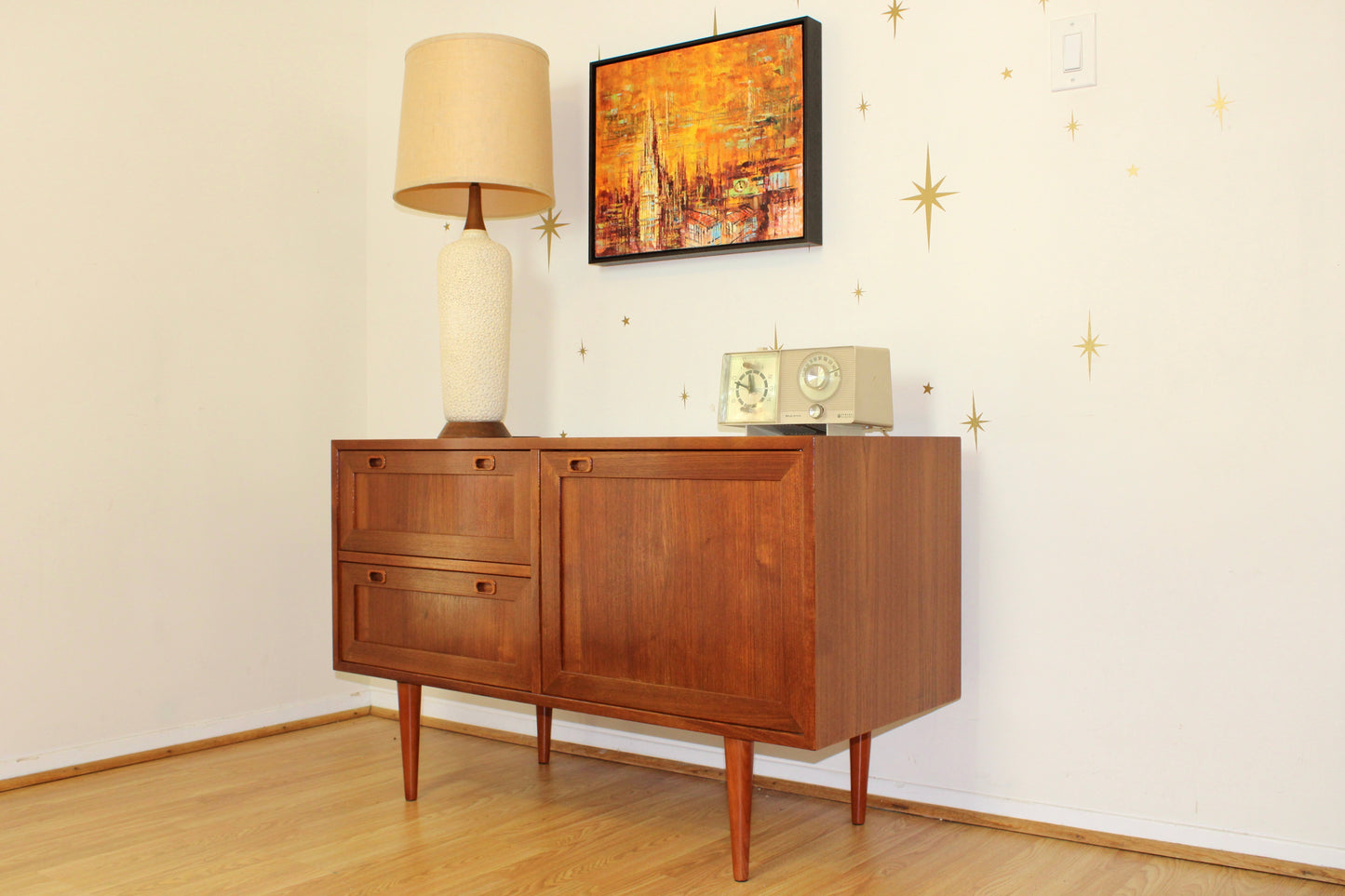 Danish Modern Teak Compact Sideboard