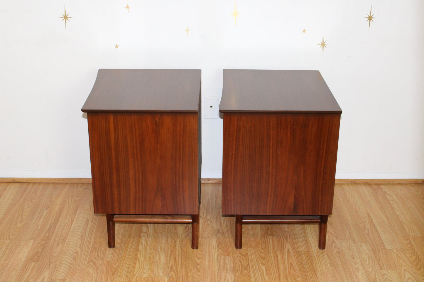 Pair of American Modernist Walnut Nightstands