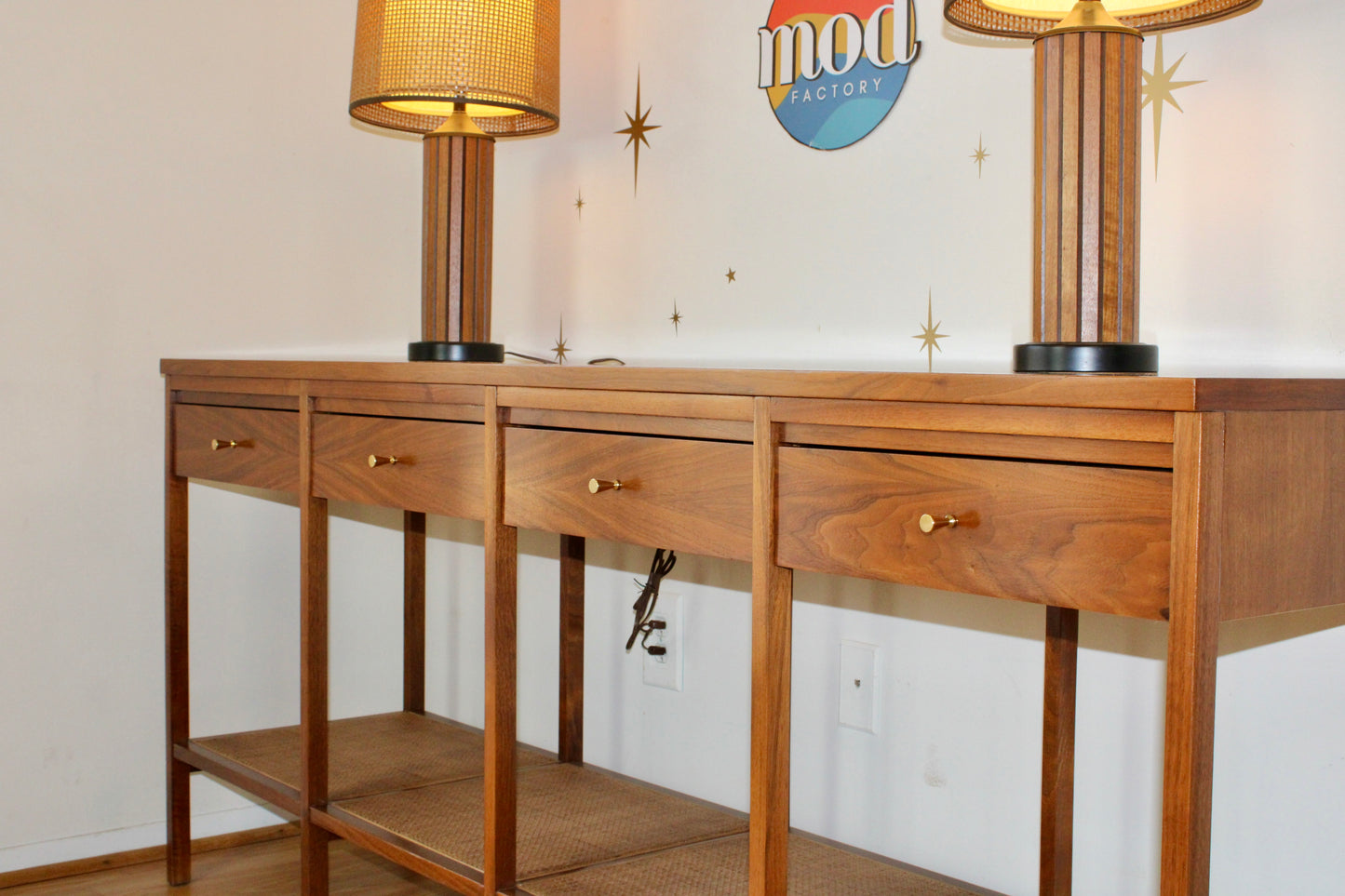 Paul McCobb - Lane "Delineator" Walnut & Rosewood Console Table