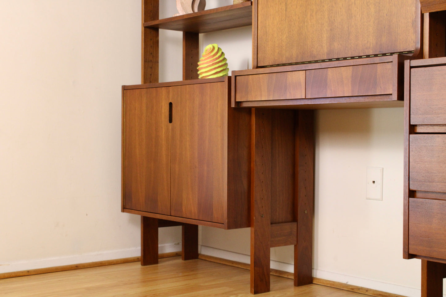 Mid-Century Modern 3-Bay Freestanding Wall Unit/Room Divider