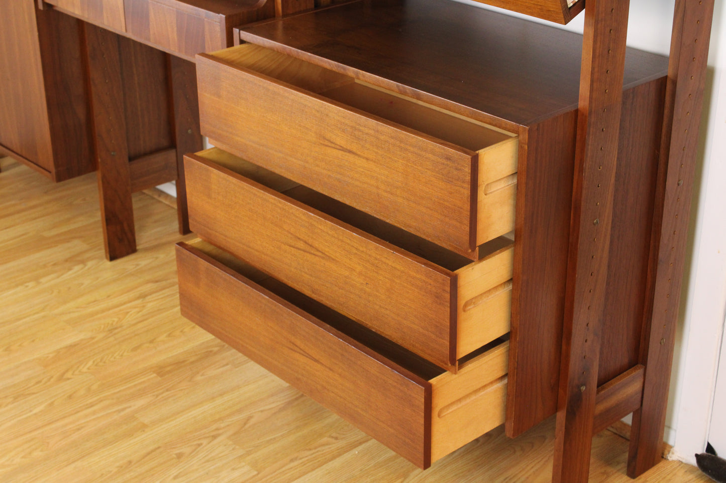 Mid-Century Modern 3-Bay Freestanding Wall Unit/Room Divider