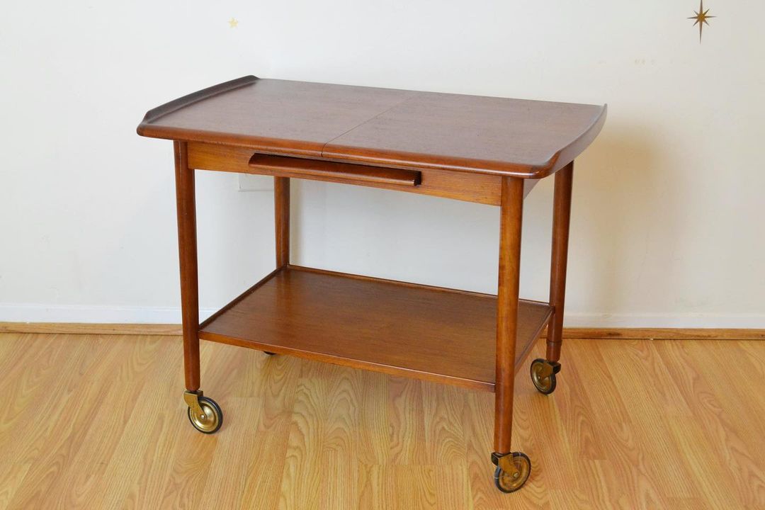 M.H. Møbler Svenborg Teak Extendable Bar Cart